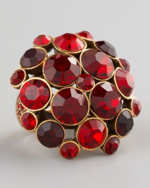 Oscar de la Renta Crystal Cluster Ring - Red.jpg